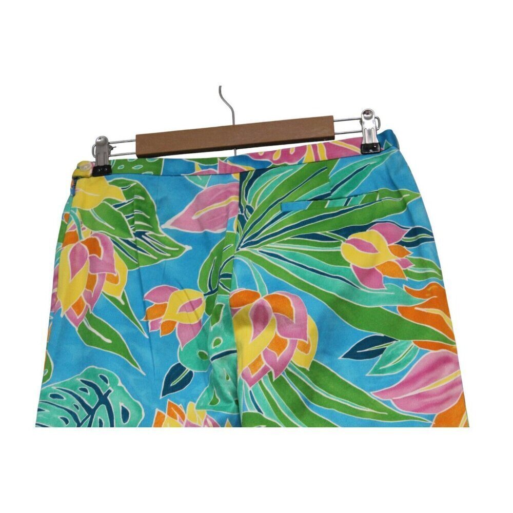 Lauren Ralph Lauren Pants Size 8 Multicolor Preppy Resortwear Tropical Beach - Picture 8 of 11